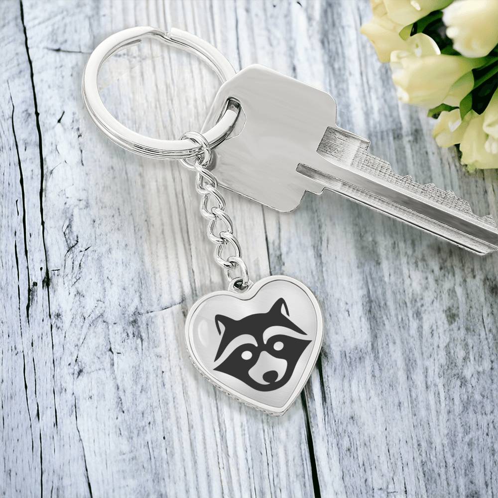 Raccoon Heart Keychain