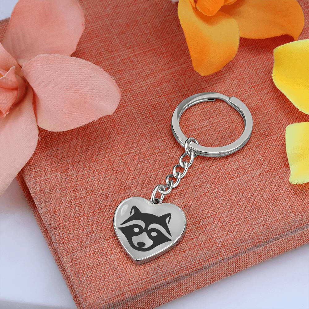 Raccoon Heart Keychain