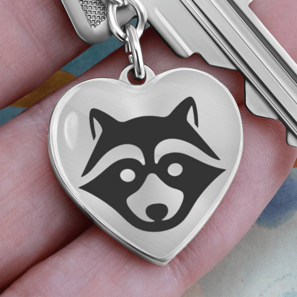 Raccoon Heart Keychain