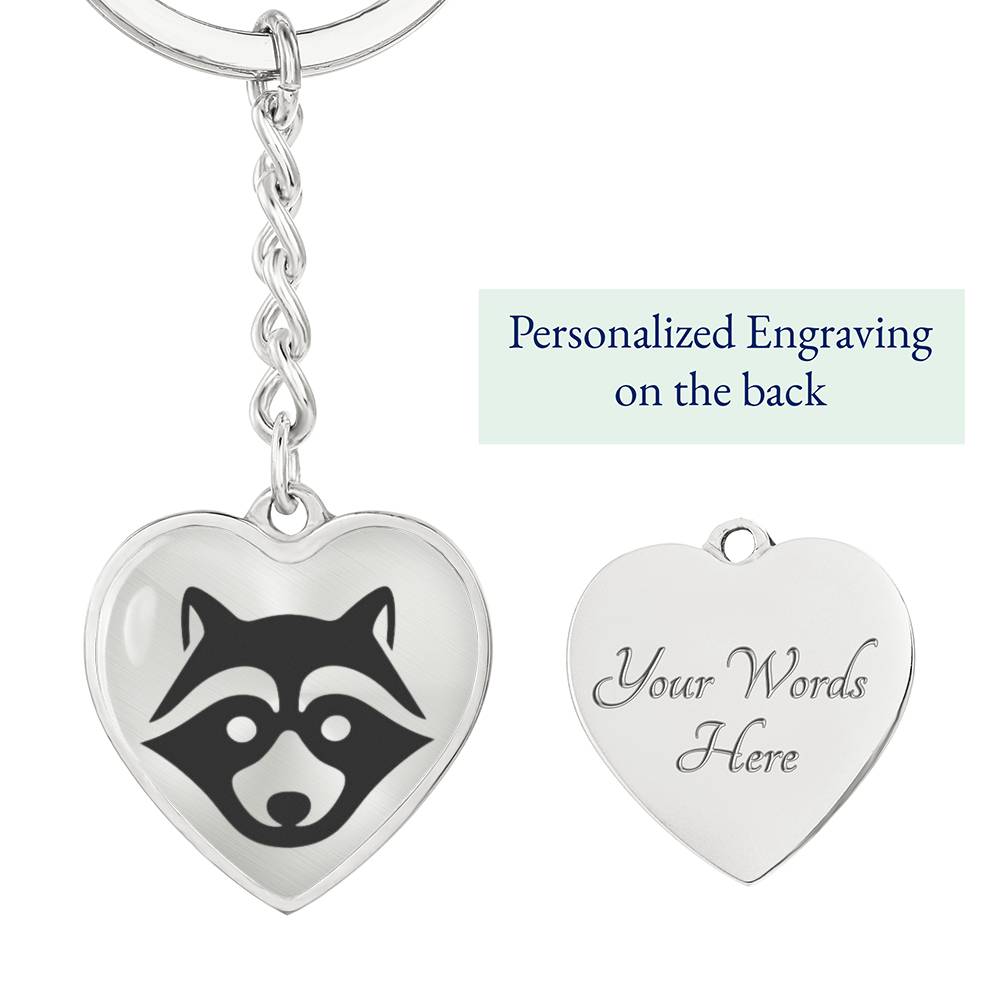 Raccoon Heart Keychain
