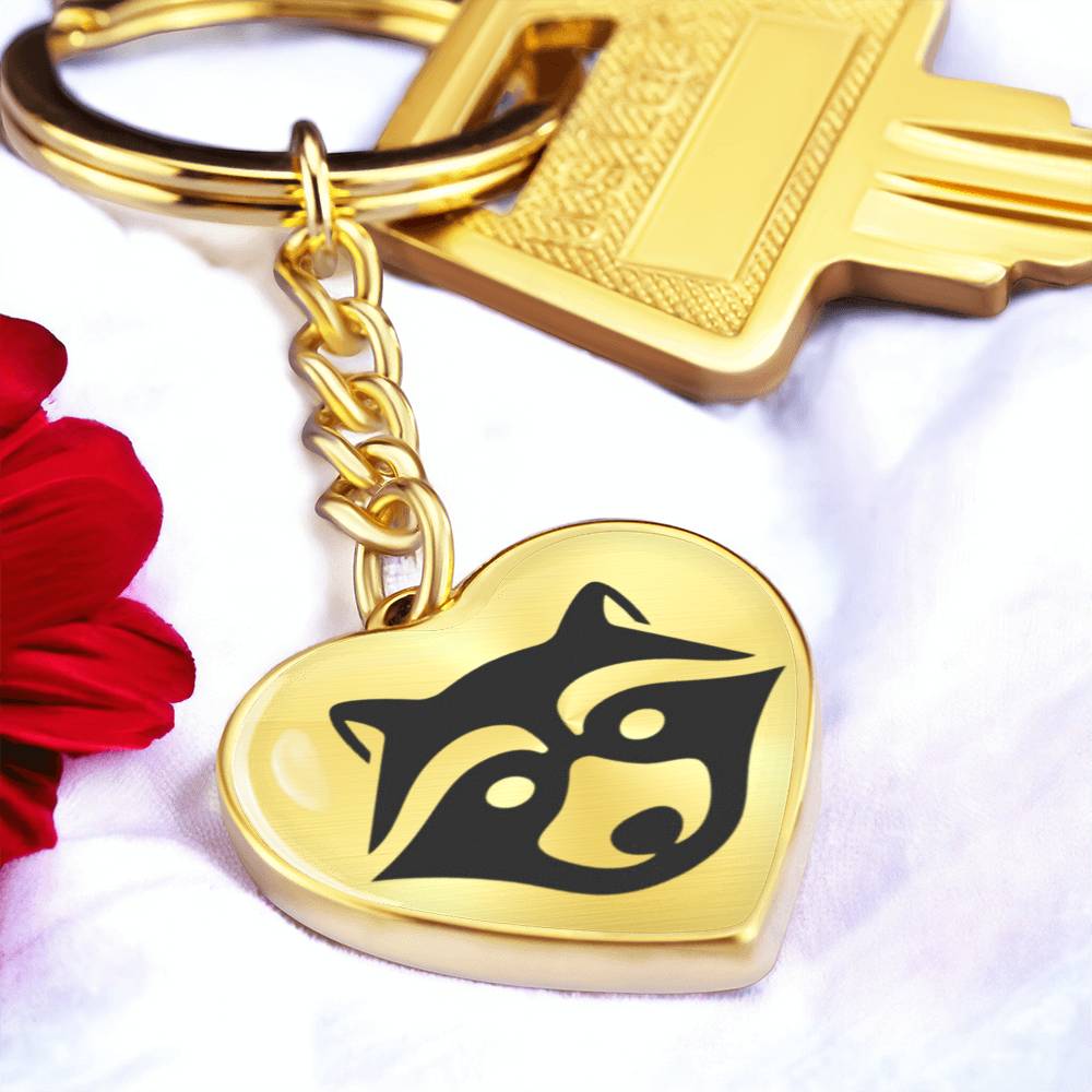 Raccoon Heart Keychain