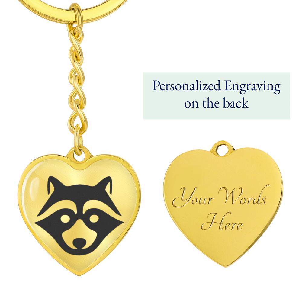 Raccoon Heart Keychain