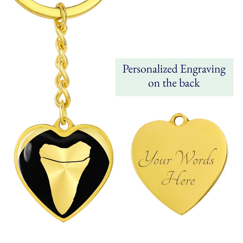 Megalodon Tooth Heart Keychain