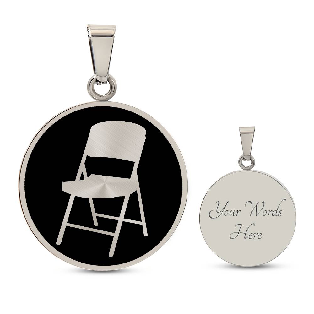 Folding Chair Silver Necklace Personalized