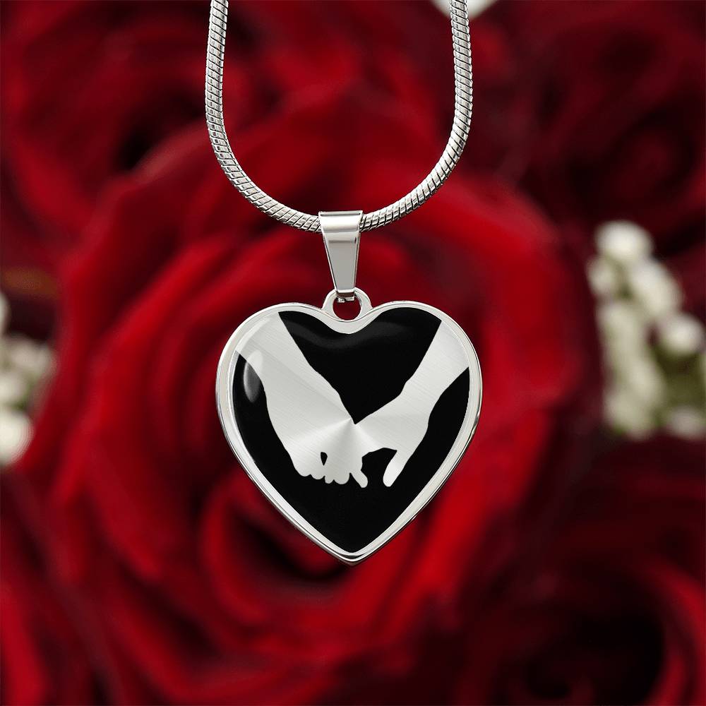 Grasping Hands Heart Necklace