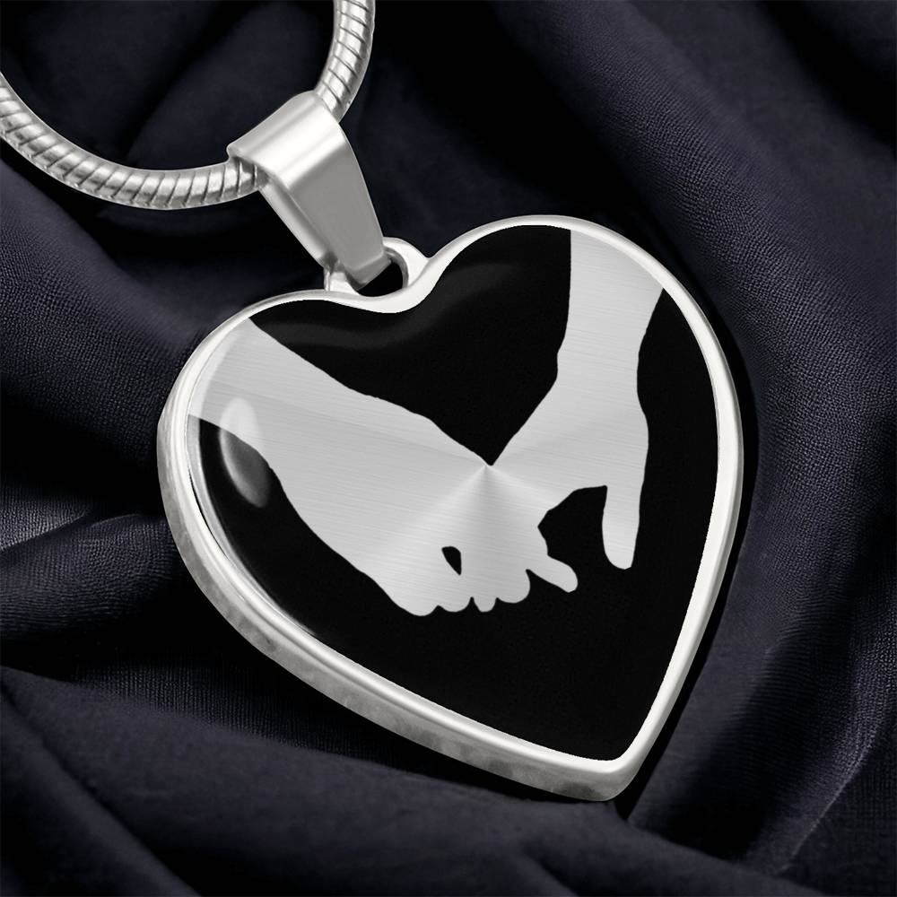 Grasping Hands Heart Necklace