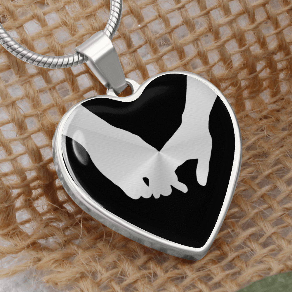 Grasping Hands Heart Necklace