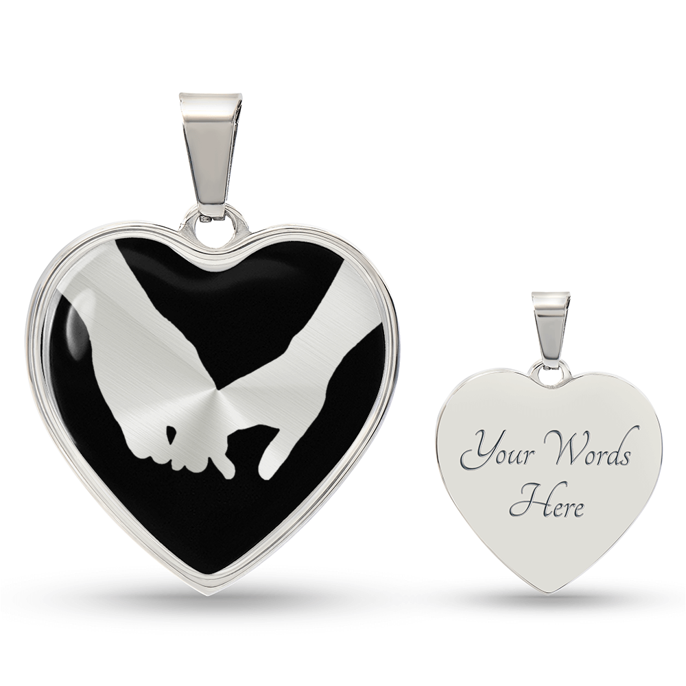 Grasping Hands Heart Necklace