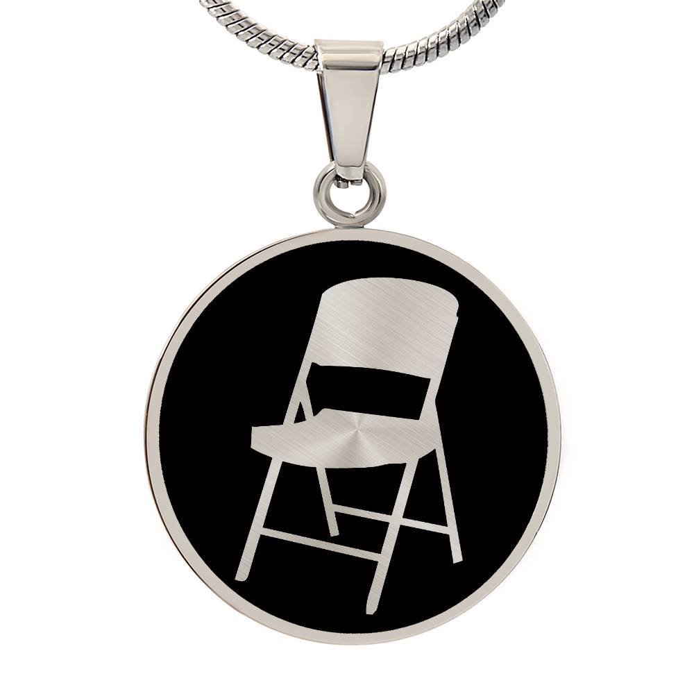 Folding Chair Silver Necklace