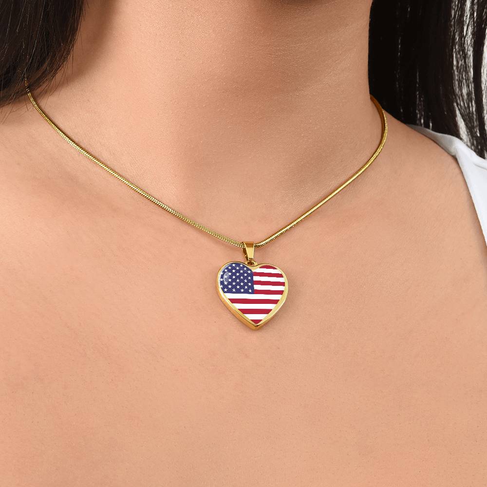 4th of July Heart Necklace