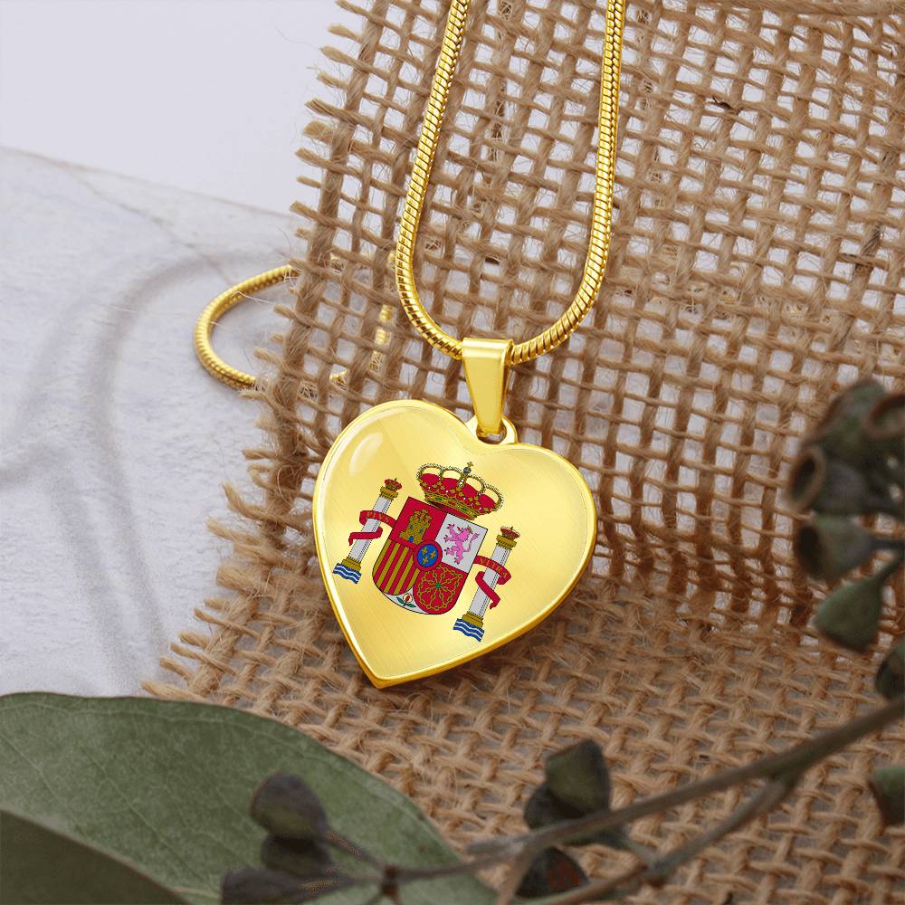 Coat of arms of Spain Heart Necklace