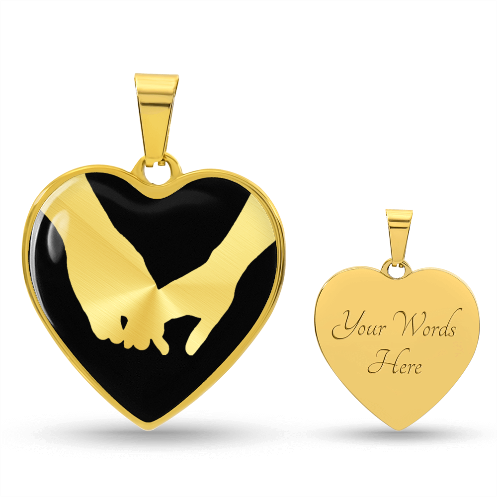 Grasping Hands Heart Necklace