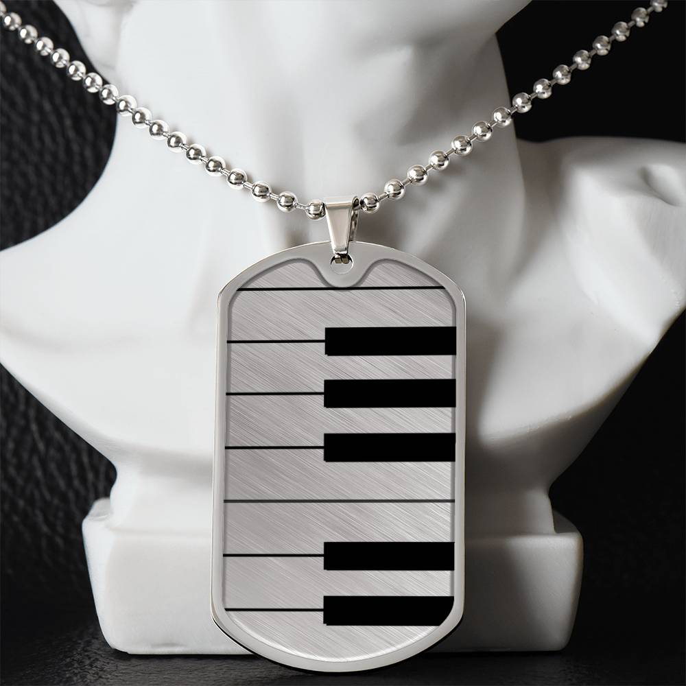 Piano Keys Dog Tag Necklace