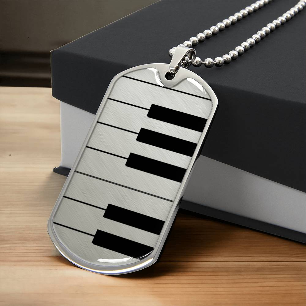 Piano Keys Dog Tag Necklace