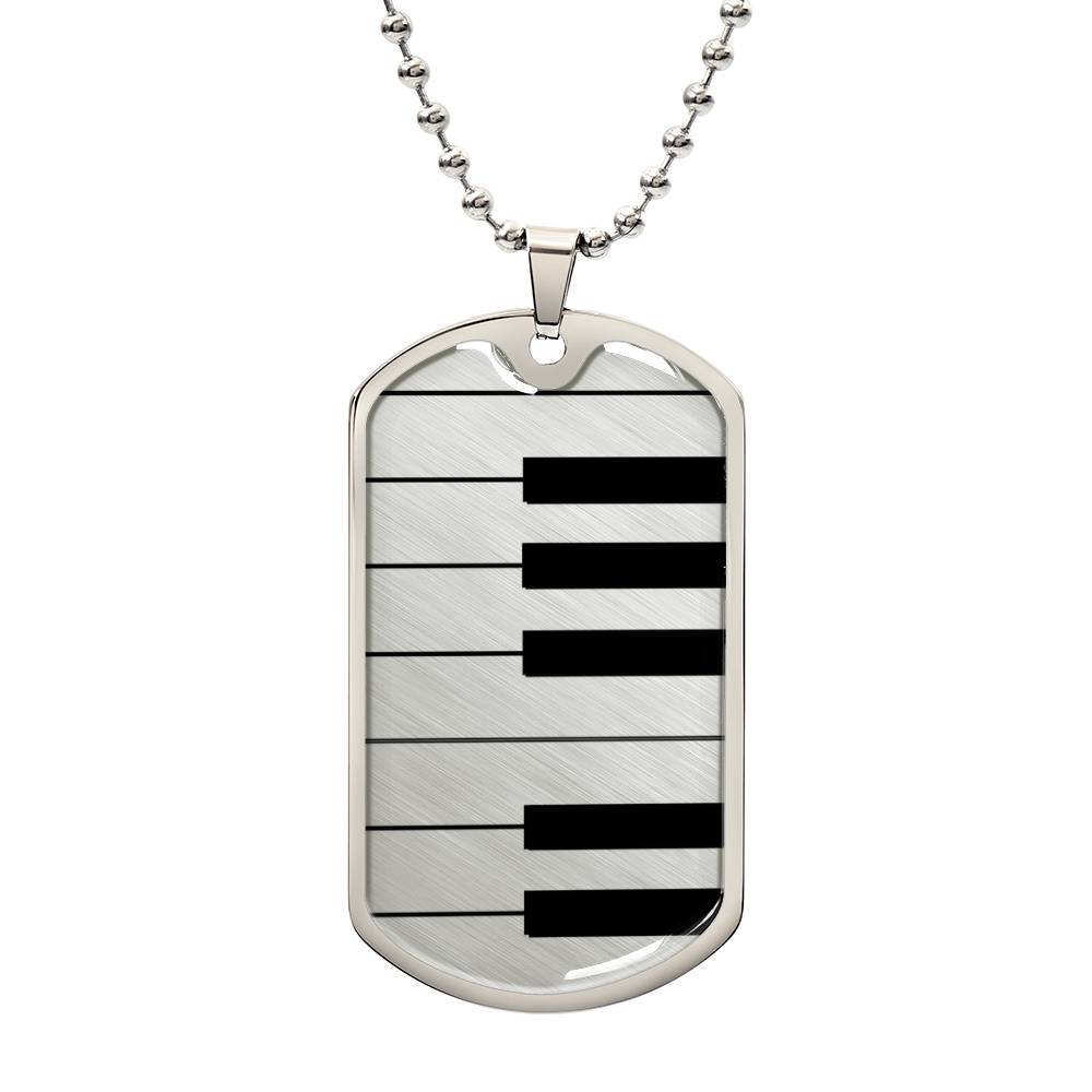 Piano Keys Dog Tag Necklace