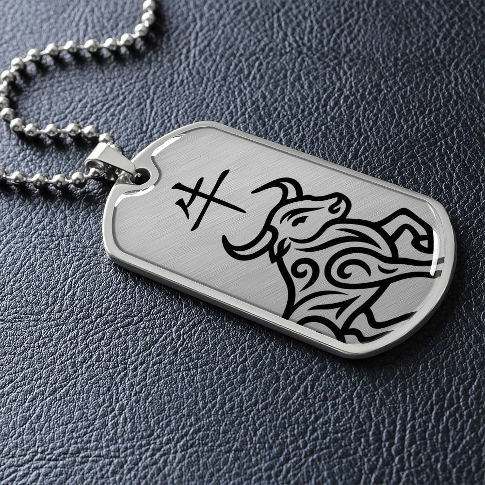 Year of the Metal Ox Dog Tag Necklace