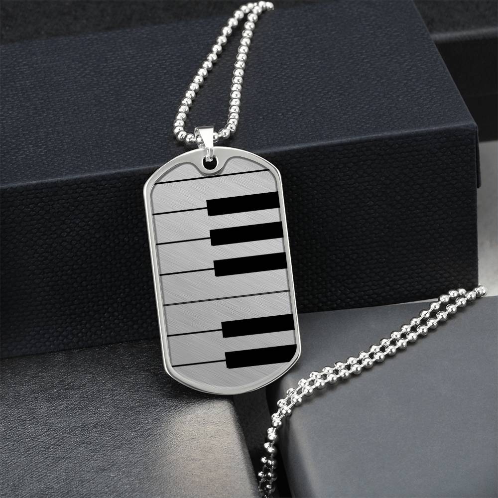 Piano Keys Dog Tag Necklace
