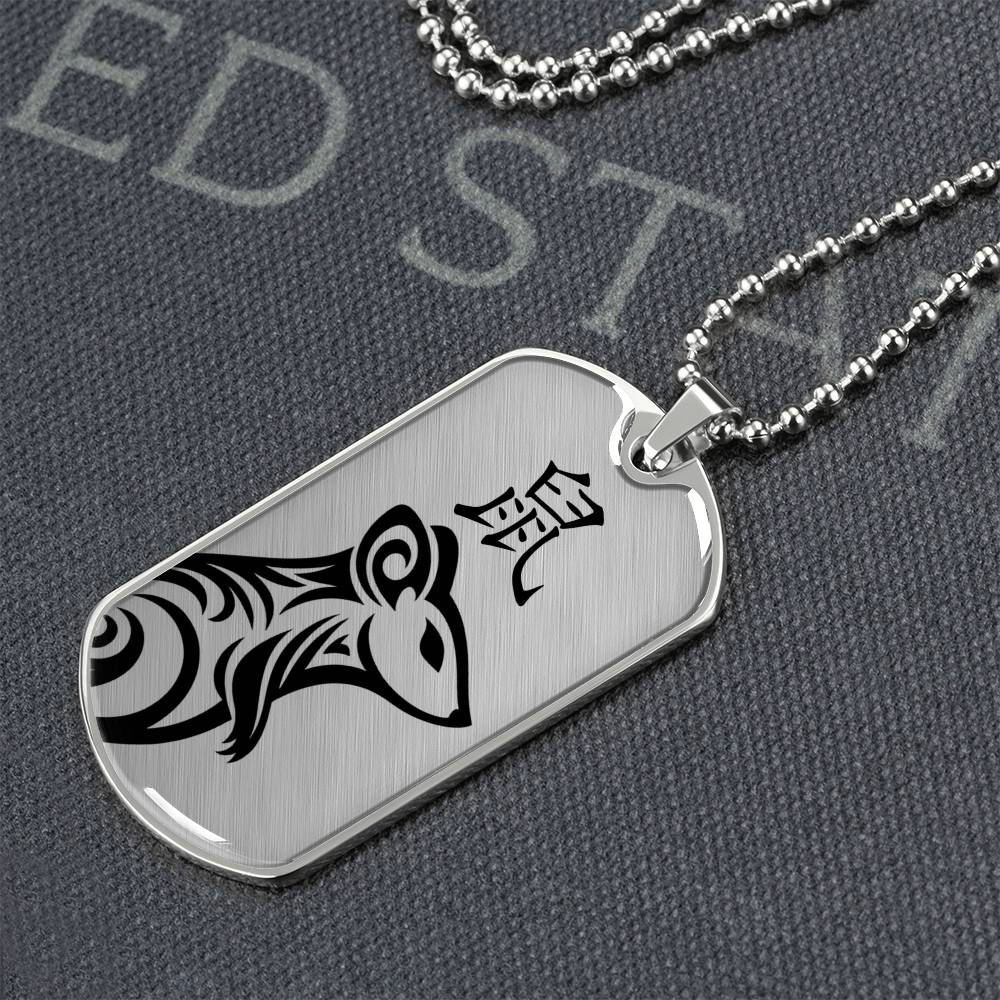 Year of the Metal Rat Dog Tag Necklace