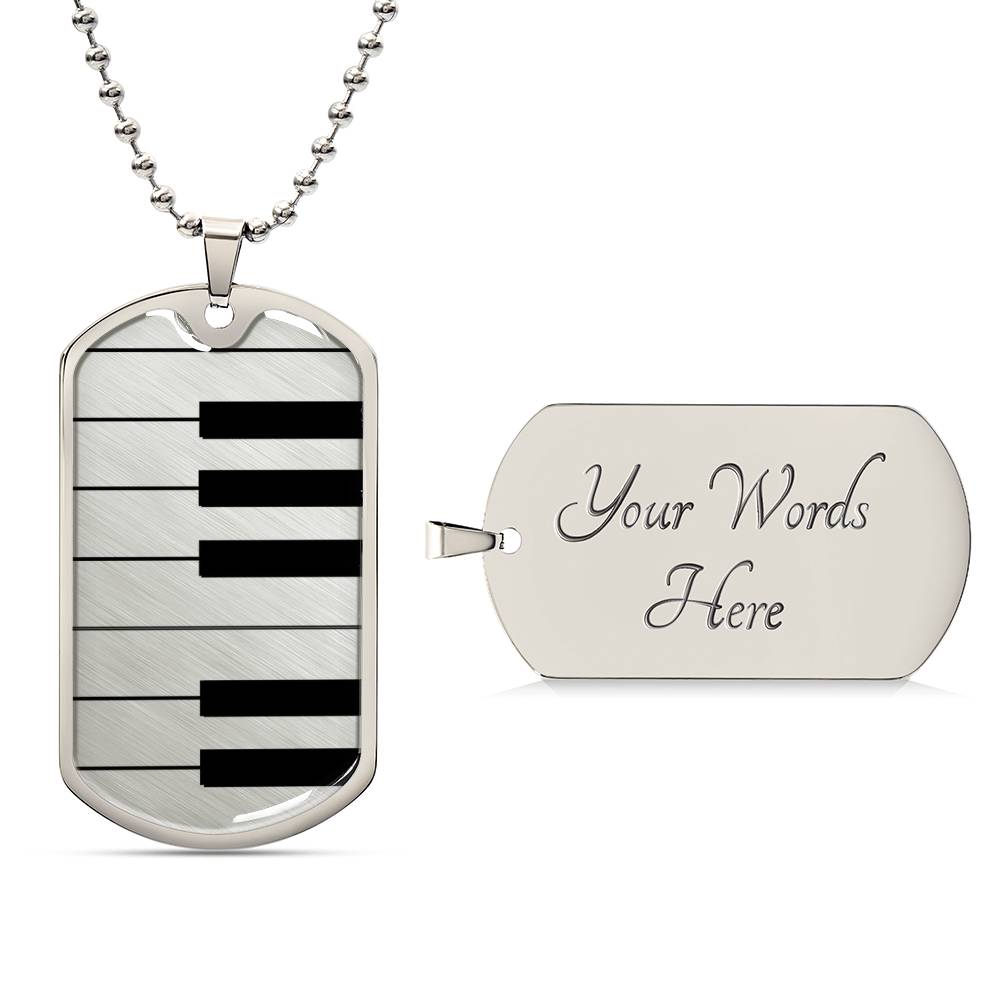 Piano Keys Dog Tag Necklace