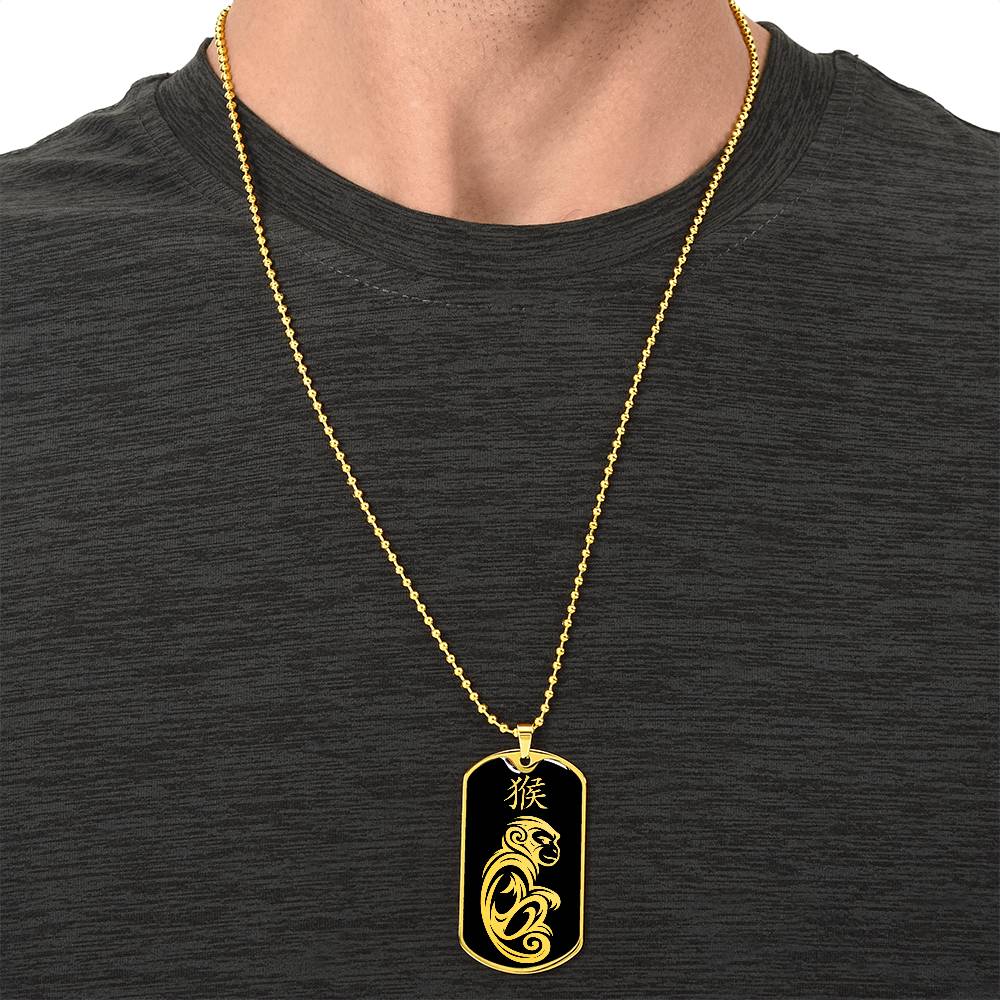 Year of the Water Monkey Dog Tag Necklace