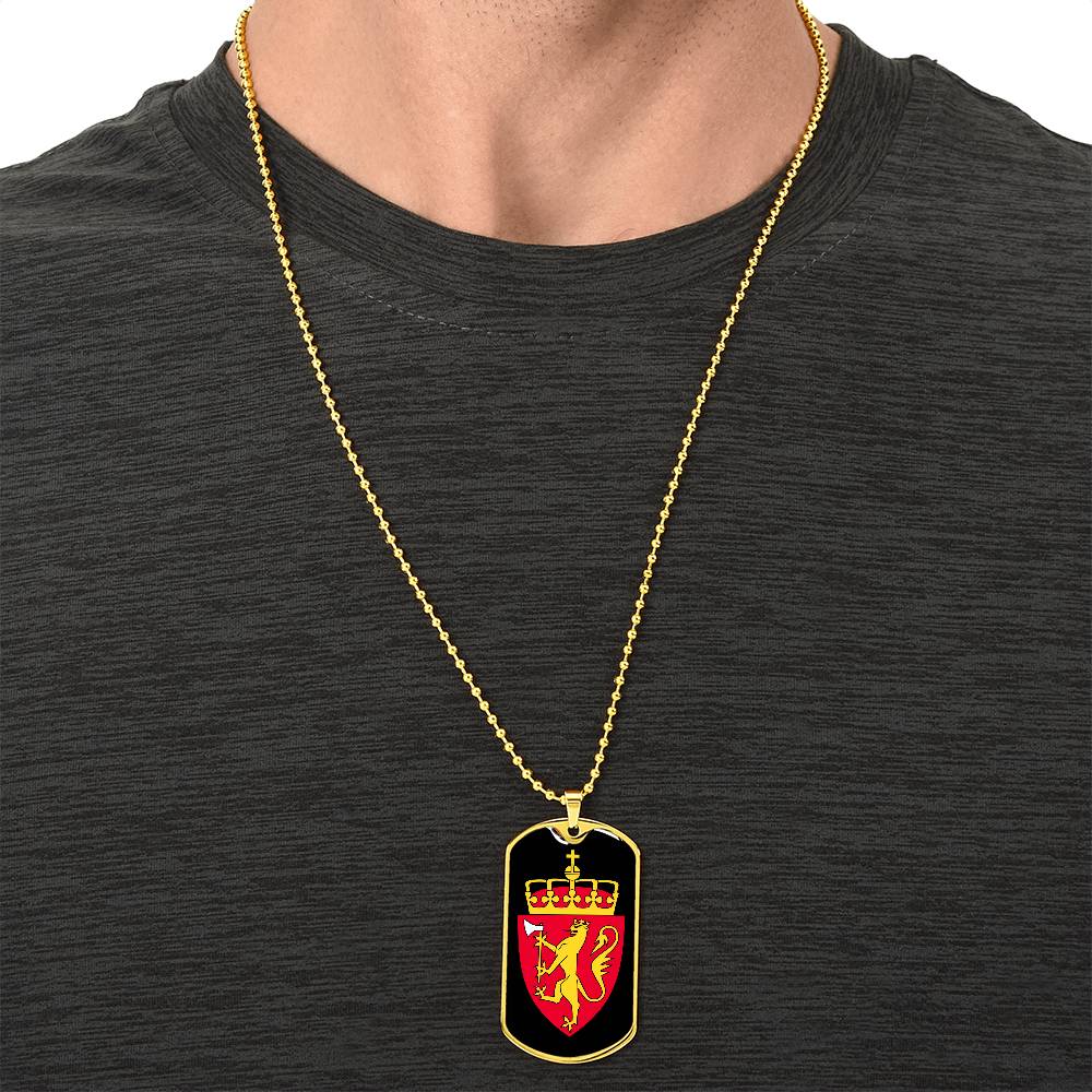 Coat of arms of Norway Dog Tag Necklace