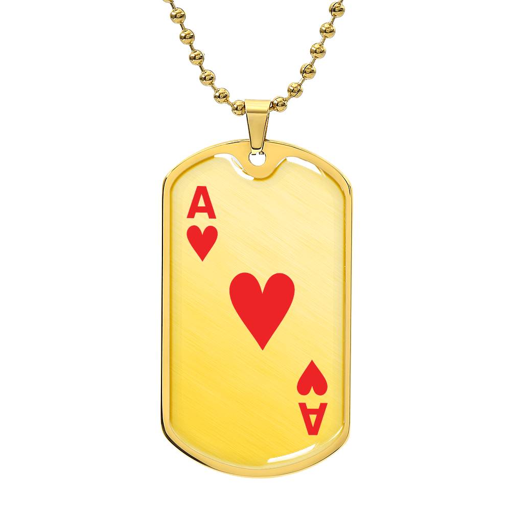 Ace of hearts Dog Tag Necklace