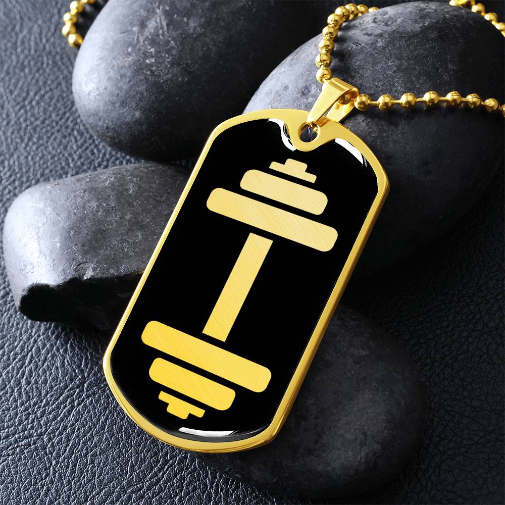 Dumbbell Dog Tag Necklace