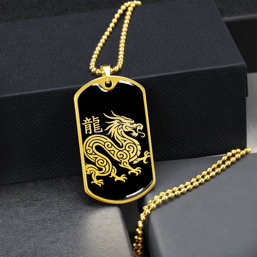 Year of the Water Dragon Dog Tag Necklace