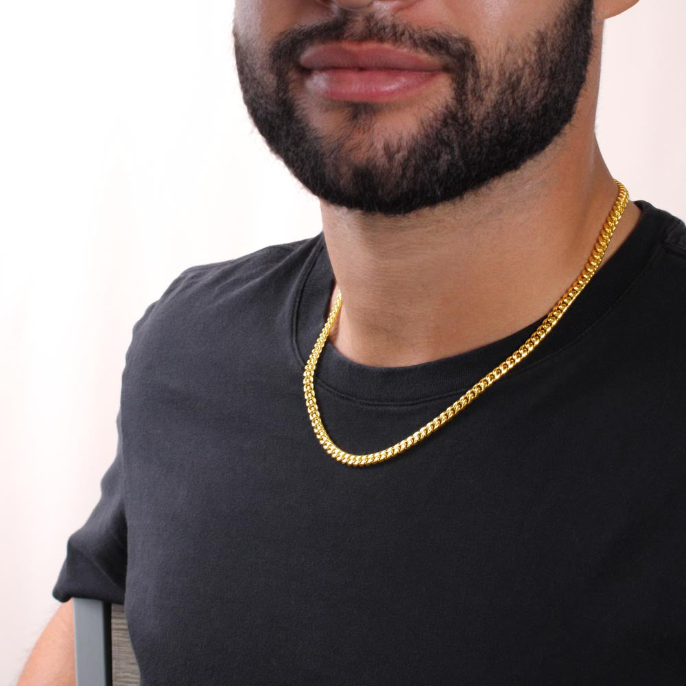 Personalized Bartender Cuban Link Chain Necklace