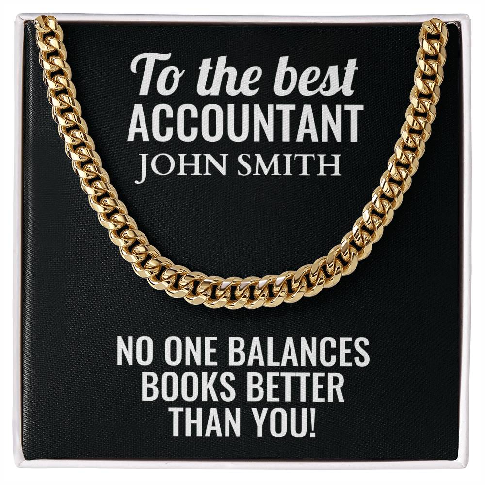 Personalized Accountant Cuban Link Chain Necklace