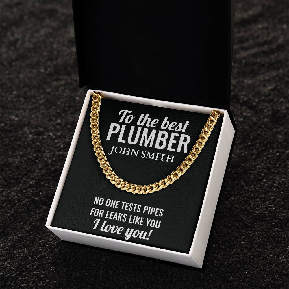 Personalized Plumber Cuban Link Chain Necklace