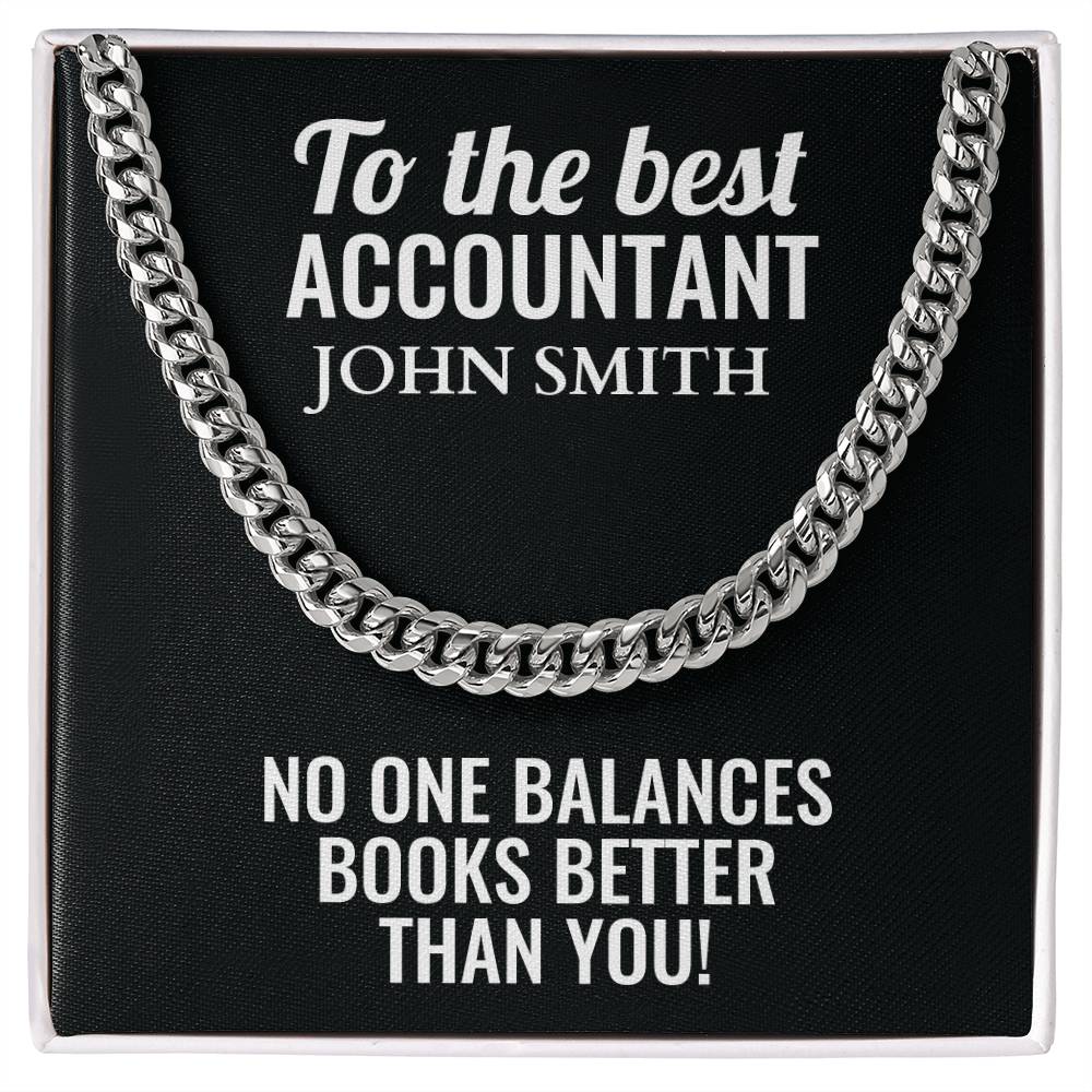 Personalized Accountant Cuban Link Chain Necklace