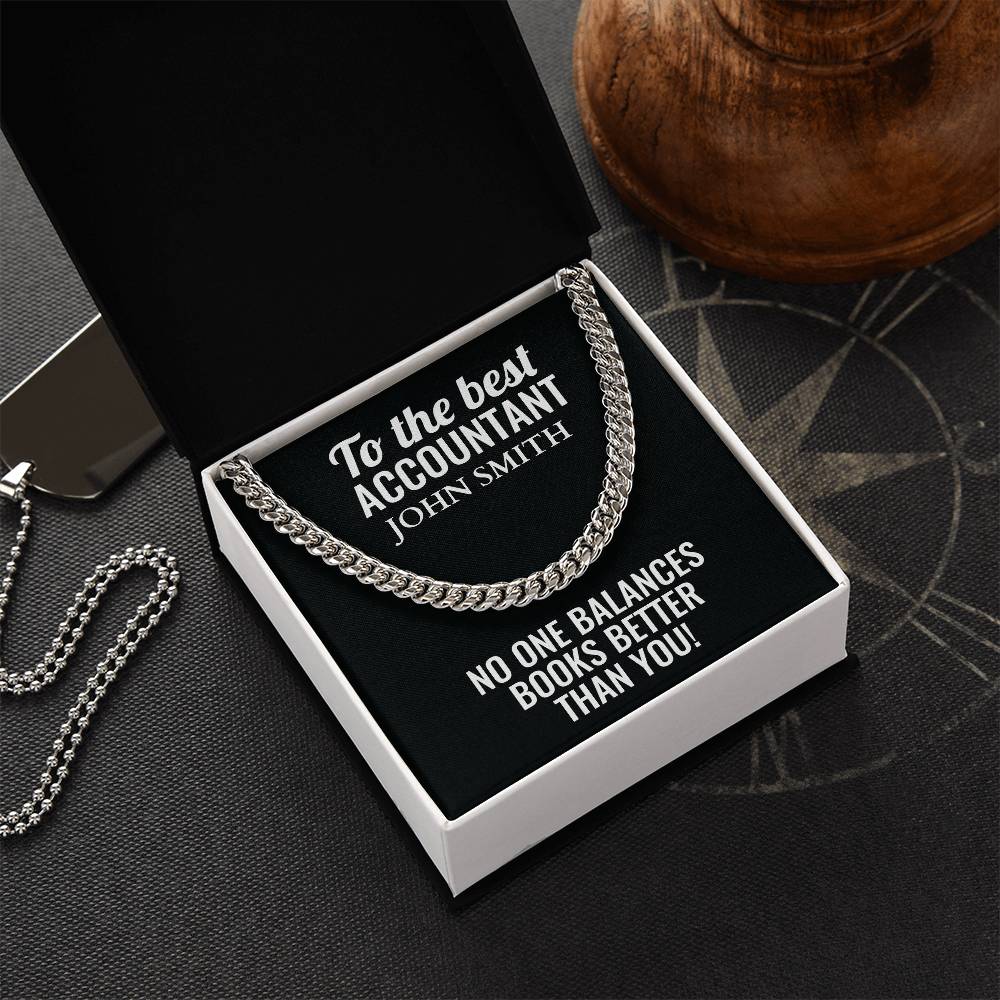 Personalized Accountant Cuban Link Chain Necklace