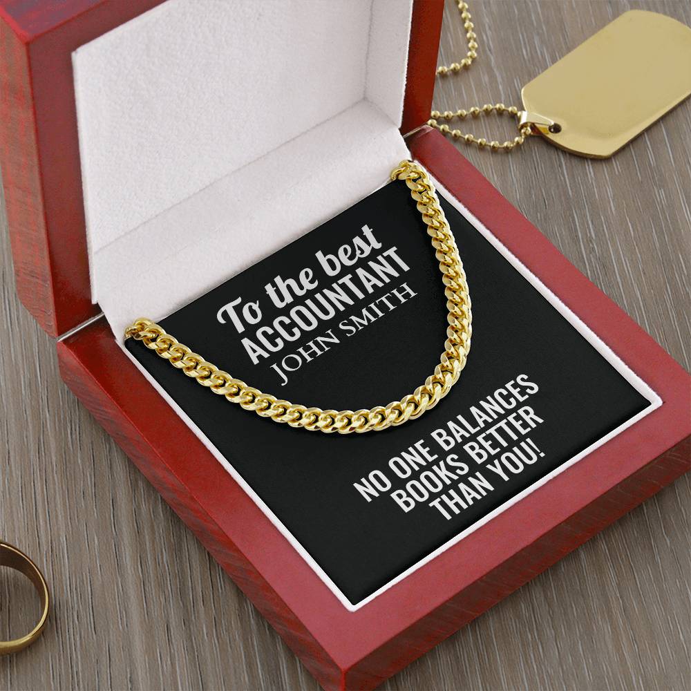 Personalized Accountant Cuban Link Chain Necklace