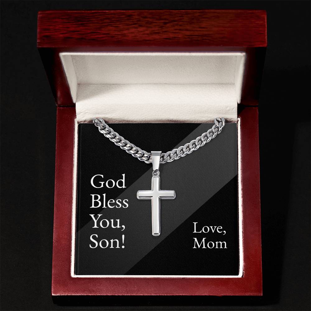 Gift to Son from Mom Cross Necklace