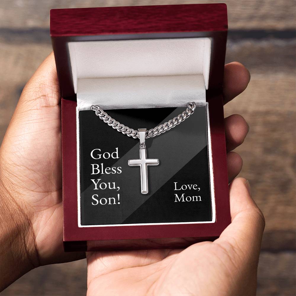 Gift to Son from Mom Cross Necklace