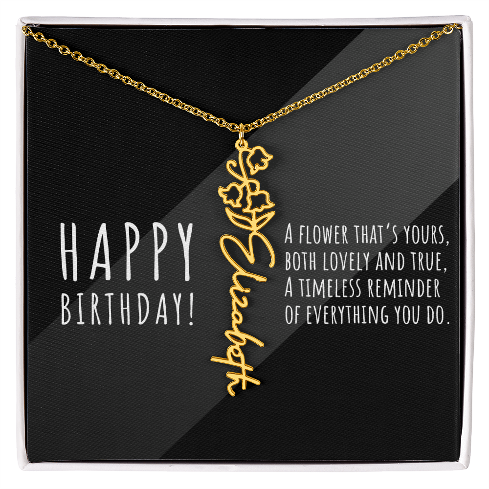 Birth Flower Name Necklace