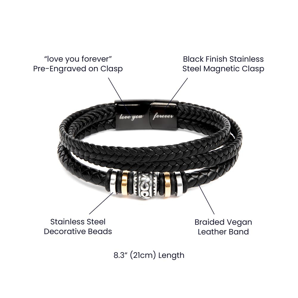Happy Father's Day Leather Bracelet