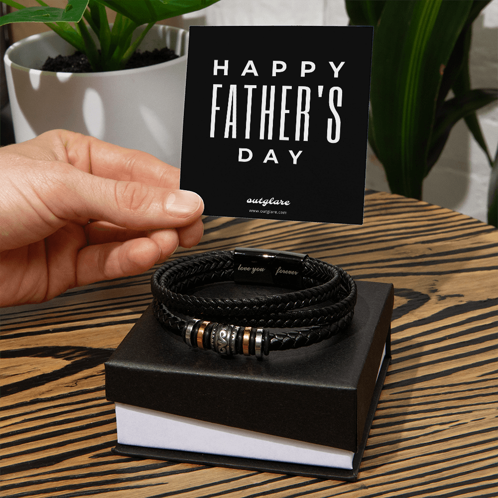Happy Father's Day Leather Bracelet