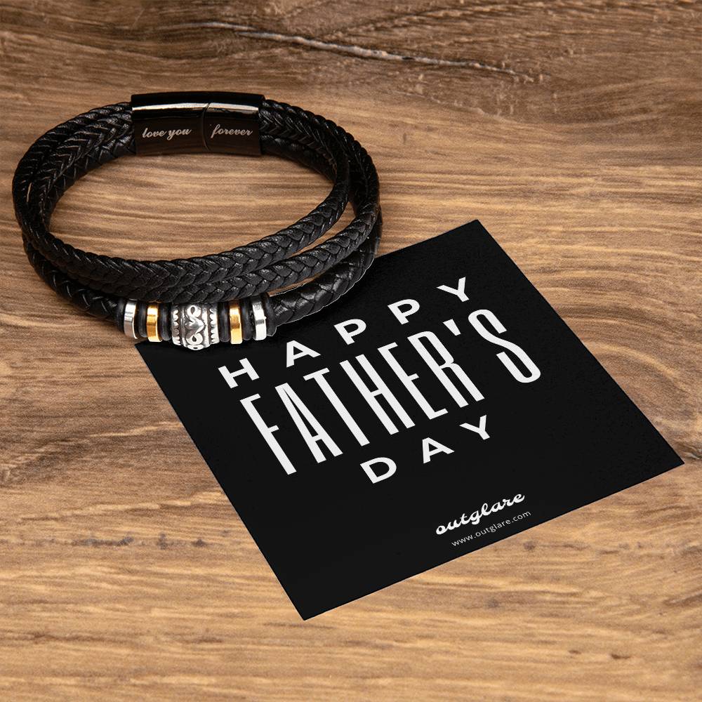 Happy Father's Day Leather Bracelet