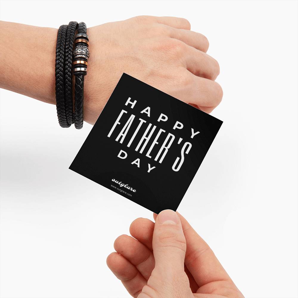 Happy Father's Day Leather Bracelet