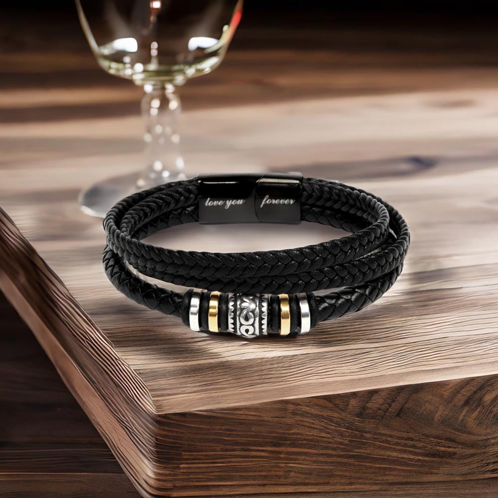 Happy Father's Day Leather Bracelet