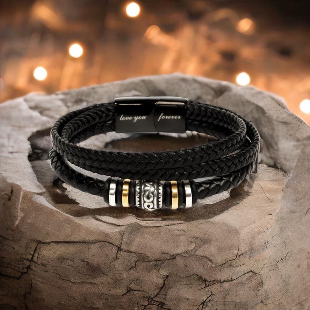 Happy Father's Day Leather Bracelet