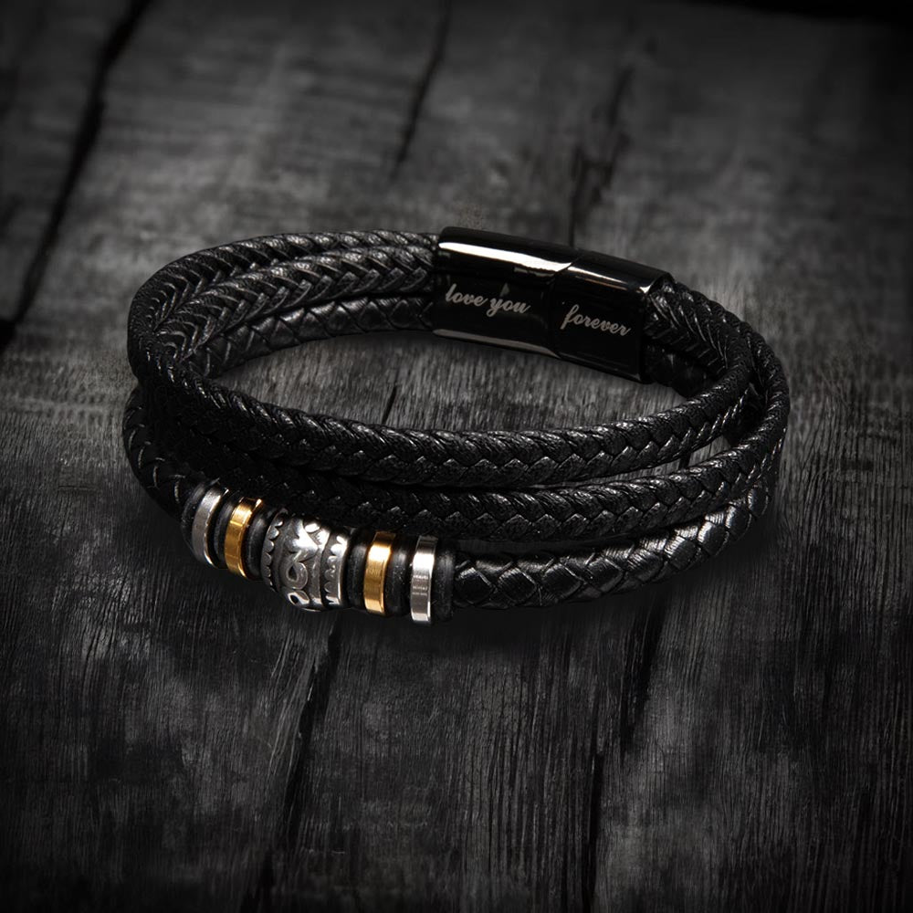 Happy Father's Day Leather Bracelet