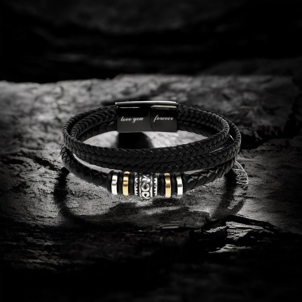 Happy Father's Day Leather Bracelet