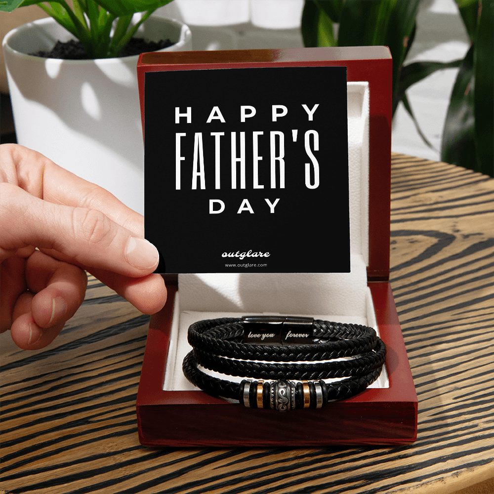 Happy Father's Day Leather Bracelet