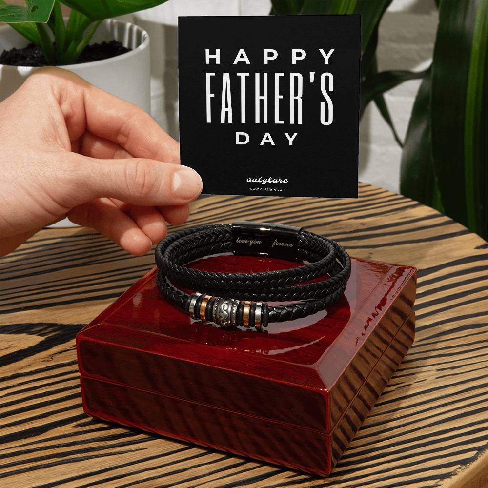 Happy Father's Day Leather Bracelet