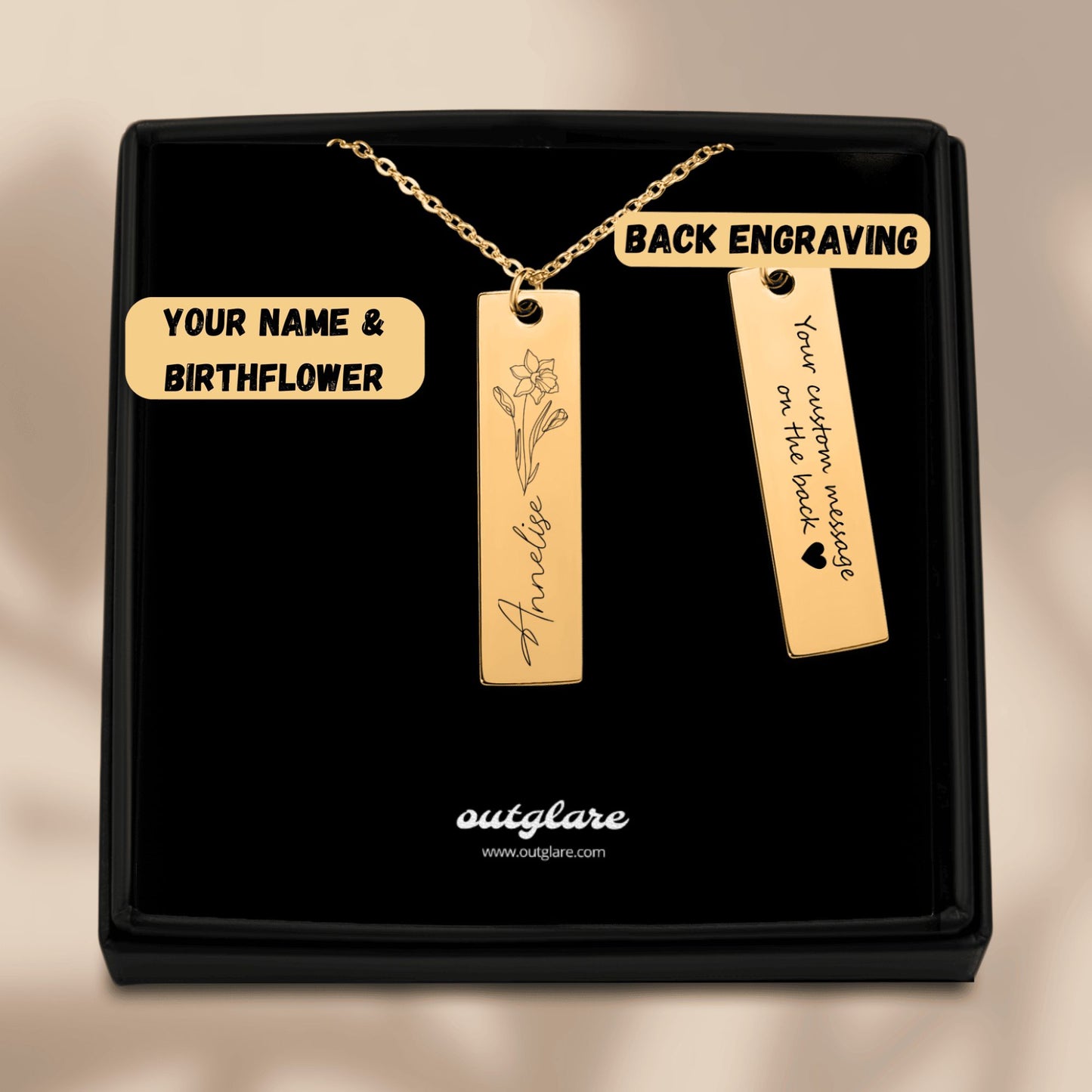 Name and Birthflower Necklace