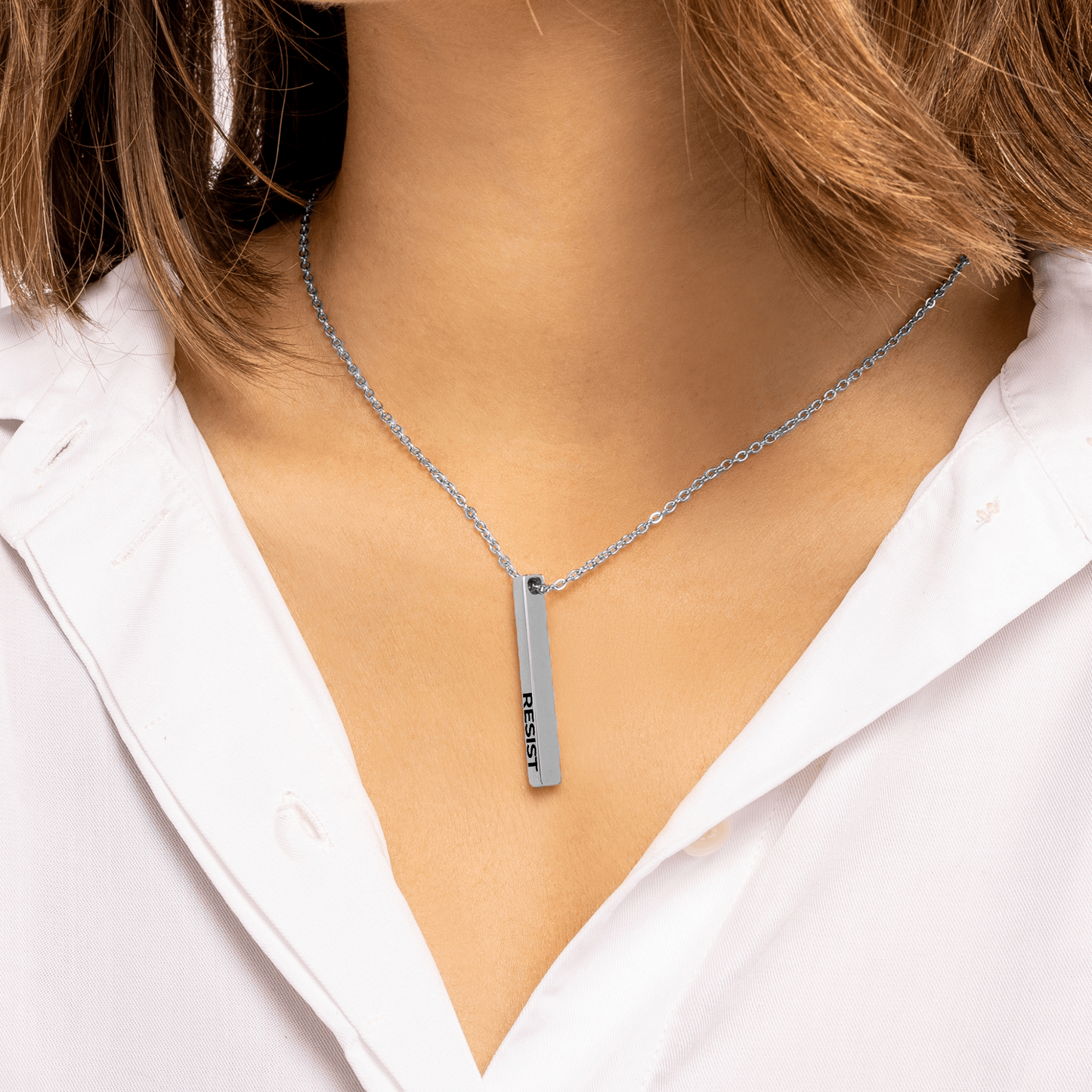 Resist Bar Necklace