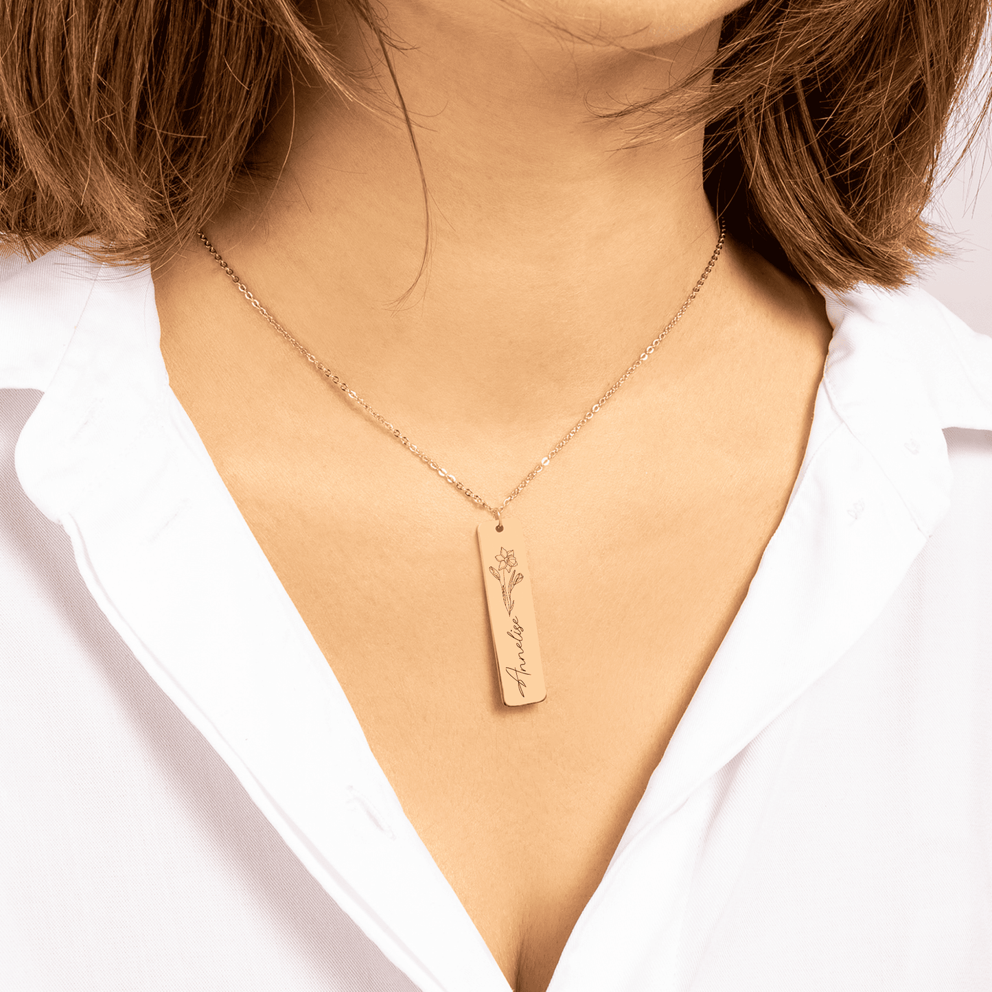 Name and Birthflower Necklace